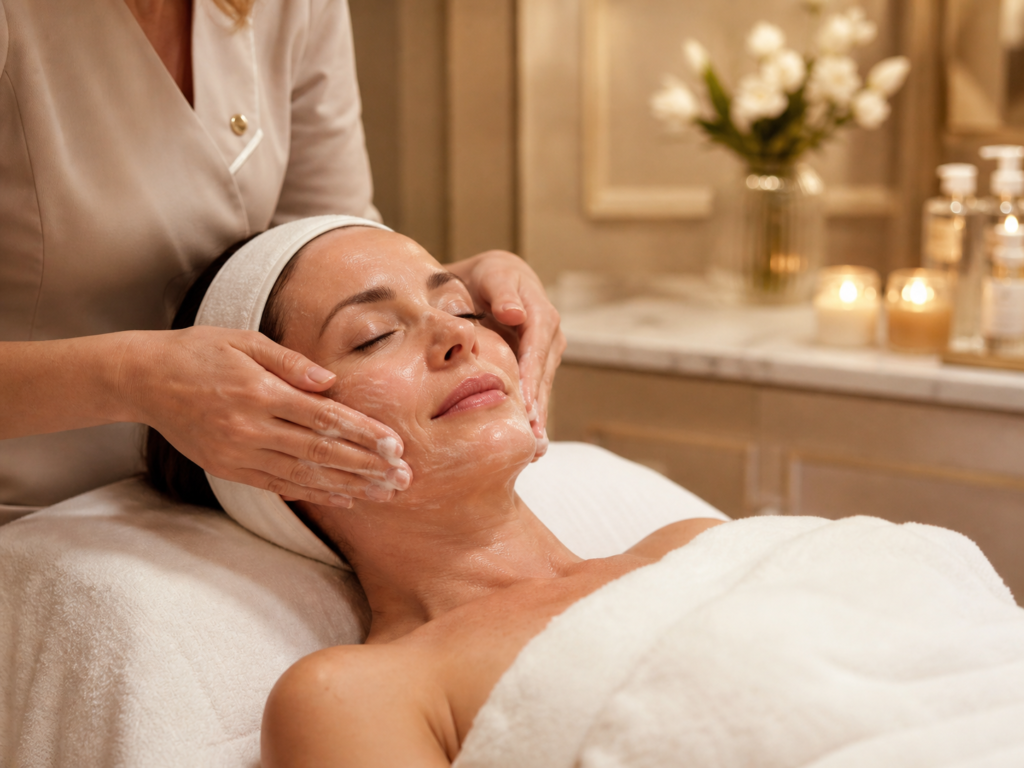 Higiene facial profesional en centro de estética premium en Madrid